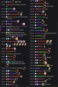 Fans in the Twitch chat reacting to the streamer's rage (Image via Emiru/Twitch)
